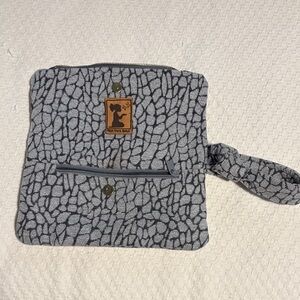 Gray Patterned Wristlet Clutch